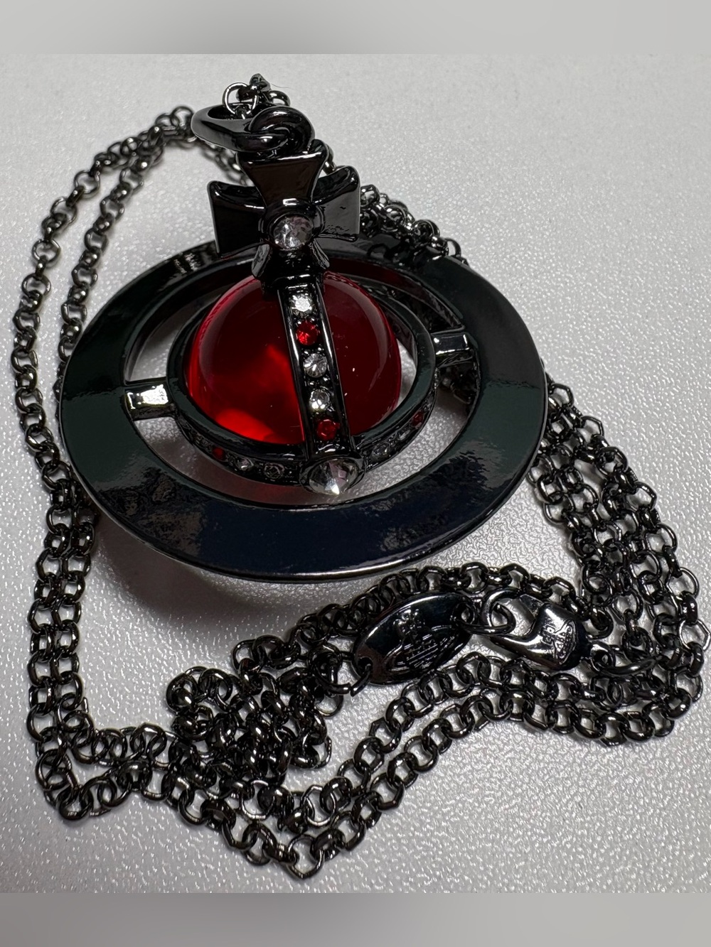 Red Orb Black Pendant Necklace - Women Jewelry